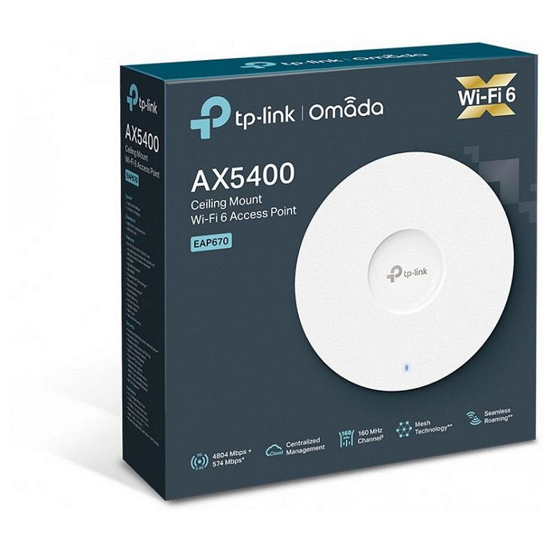 Точка доступа TP-LINK EAP670 AX5400 1x2.5GE LAN PoE MU-MIMO