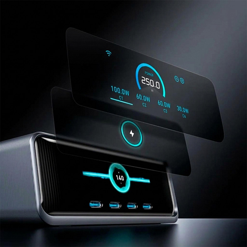 Зарядний пристрій ANKER GaNPrime Charger - 250W, 4xUSB-C PD & 2xUSB-A Black (A2345341)