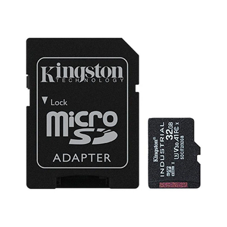 Карта памяти Kingston 32GB MicroSDHC UHS-I/U3 Class 10 Industrial + SD-adapter (SDCIT2/32GB)