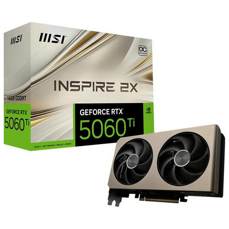 Видеокарта MSI GeForce RTX 5060 Ti Inspire 2X OC 16GB GDDR7 (GeForce RTX 5060 Ti 16G INSPIRE 2X OC)