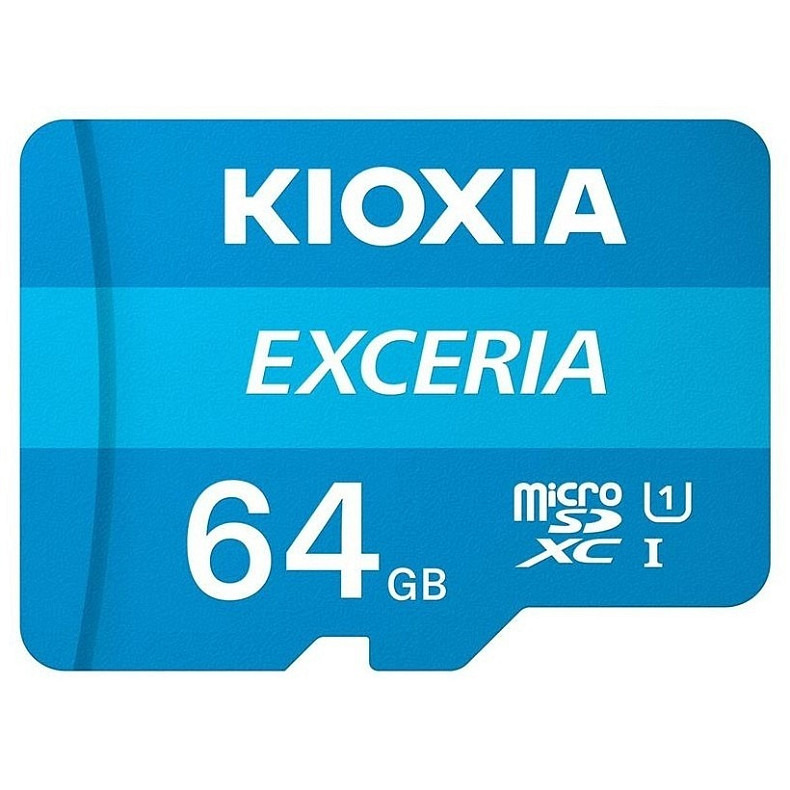 Карта памяти Kioxia 64GB MicroSDXC UHS-I Class 10 Exceria R100MB/s (LMEX1L064GG2) + SD-адаптер