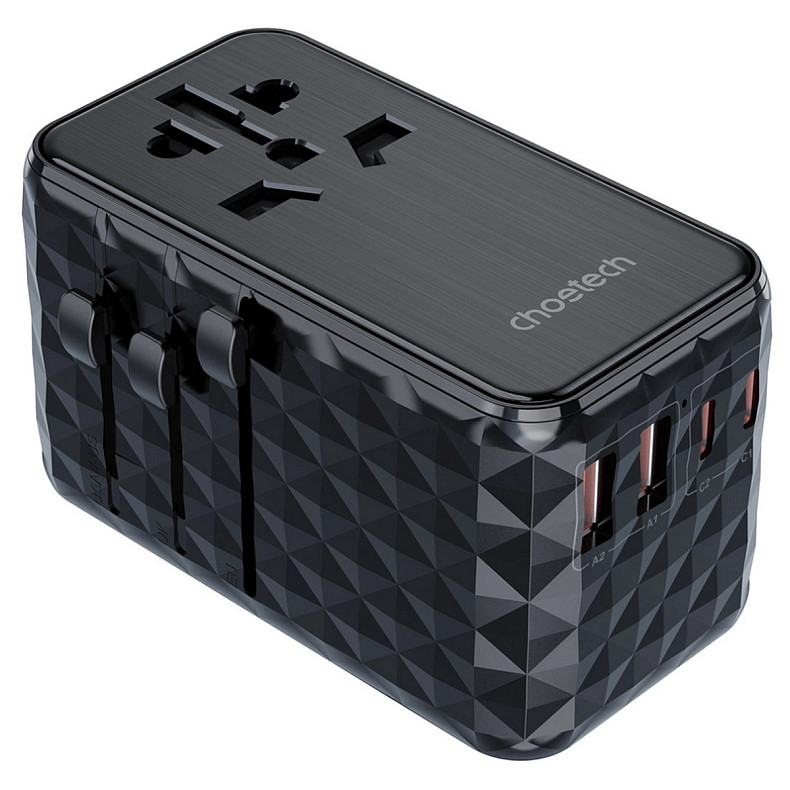 Зарядний пристрій 4xUSB 100W PD (2хUSB-C+2хUSB-A) сharger diamond model чорний Choetech