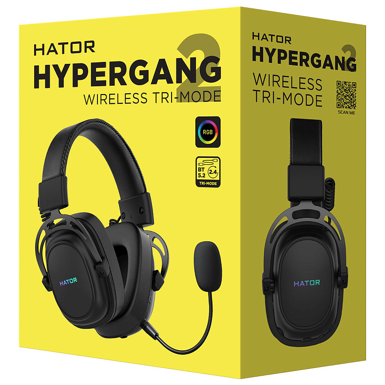 Наушники HATOR Hypergang 2 Wireless Tri-Mode Black (HTA-950)