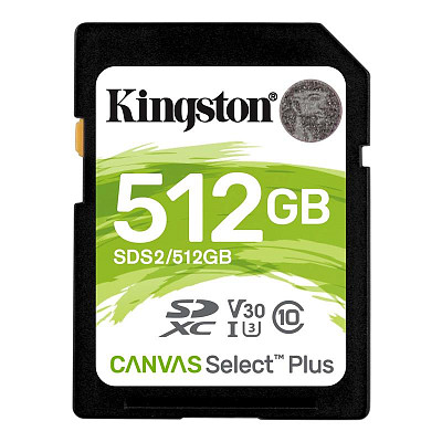 Карта пам'яті SDXC 512GB UHS-I/U3 Class 10 Kingston Canvas Select Plus R100/W85MB/s (SDS2/512GB)
