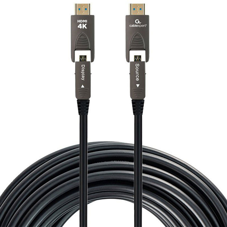 Кабель оптический (AOC) HDMI-A/D на A/D V.2.0, 4К 60Гц, позолоченные коннекторы, 10 м