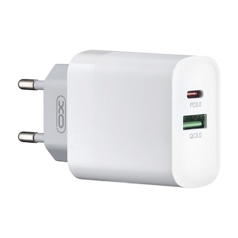 Сетевое зарядное устройство XO L64 (1USB-С, 1USB, 3А) PD, QC 3.0 White (L64.white)