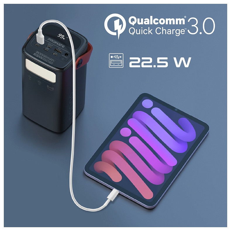 Универсальная мобильная батарея Promate PowerMine-80 65W 80000mAh Black