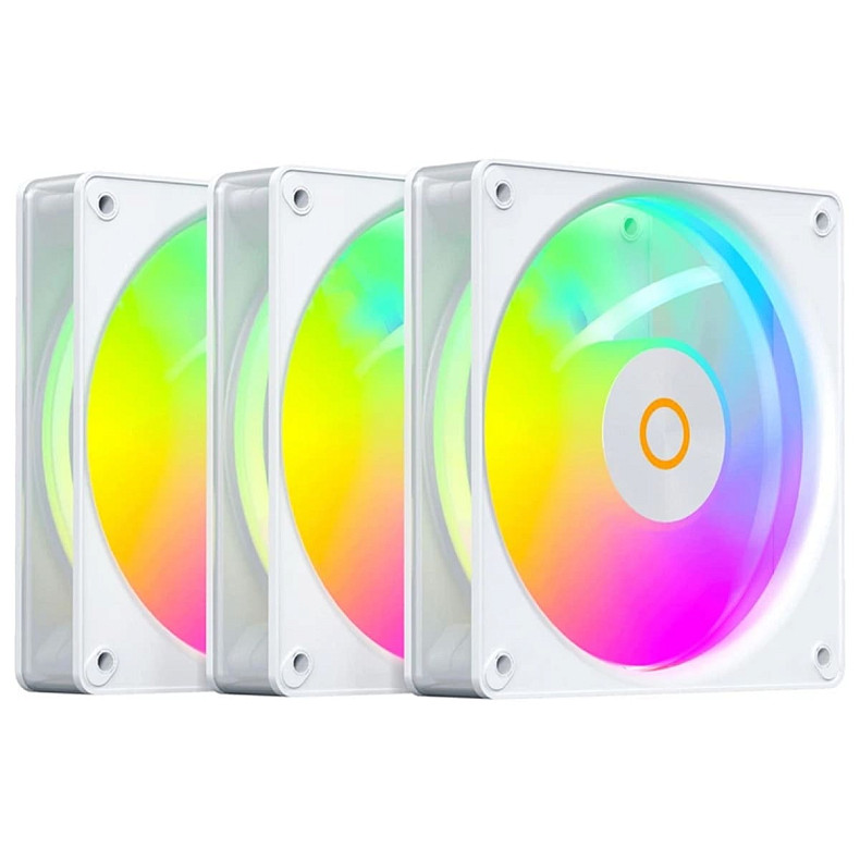Набір із трьох вентиляторів Ocypus GAMMA F12 ELITE WH ARGB REVERSE BLADE 120MM 3 IN 1 (GAMMA-F12-WH3AM01E-GL)