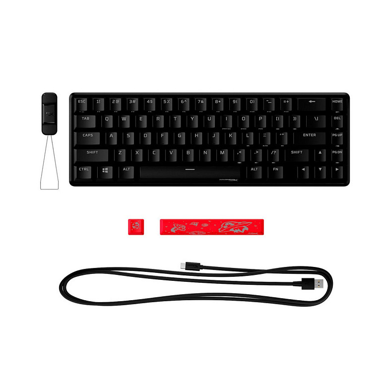 Клавіатура механічна HyperX Alloy Origins 65 67key, Red, USB-A, EN/UA, RGB, чорний