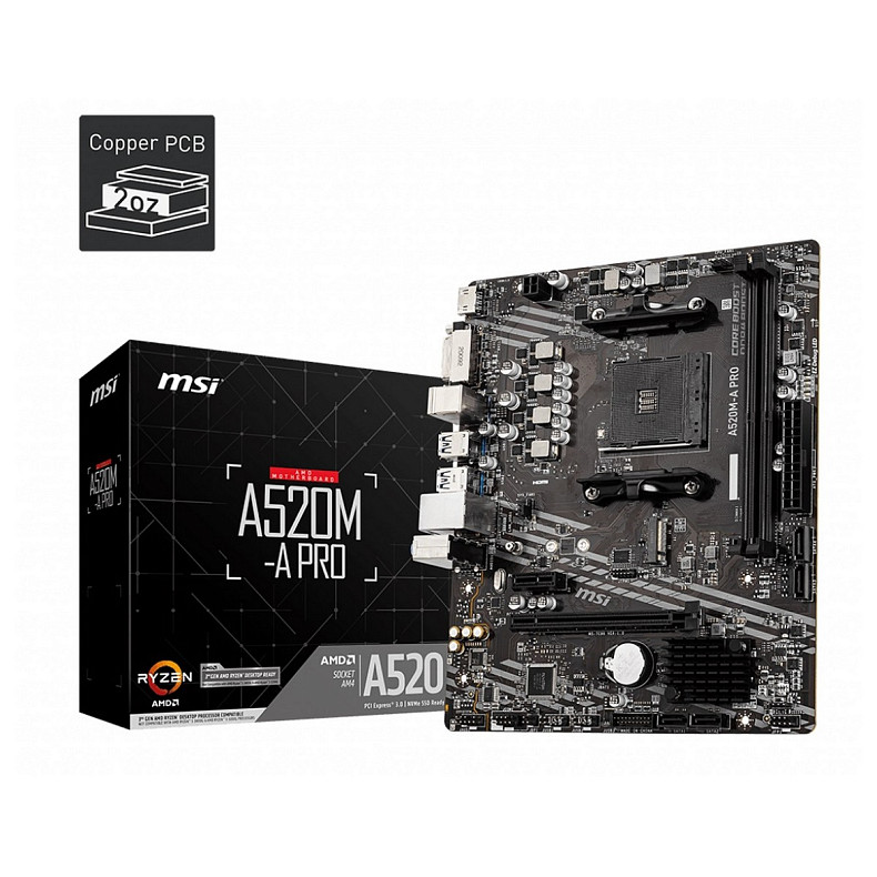 Материнська плата MSI A520M-A Pro Socket AM4