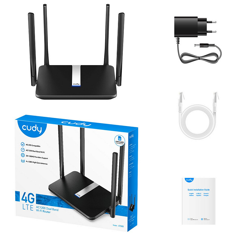 Wi-Fi Роутер Cudy LT500, AC1200 Wi-Fi Mesh 4G LTE Cat4 Router