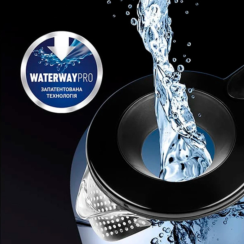 Електрочайник Polaris PWK 17103CGL Water Way Pro Чорний