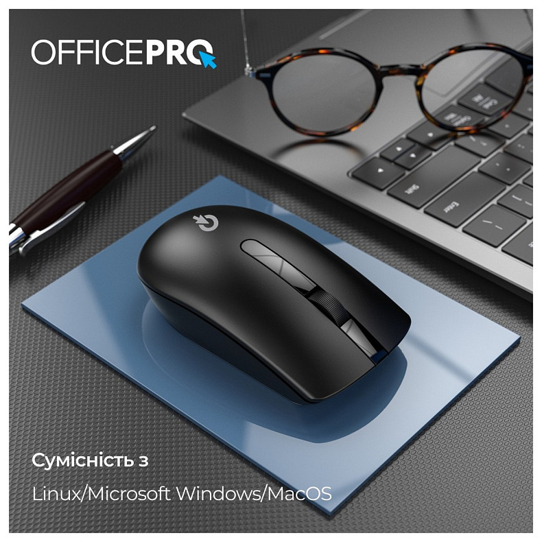 Мышь OfficePro M175B Silent Click Wireless Black