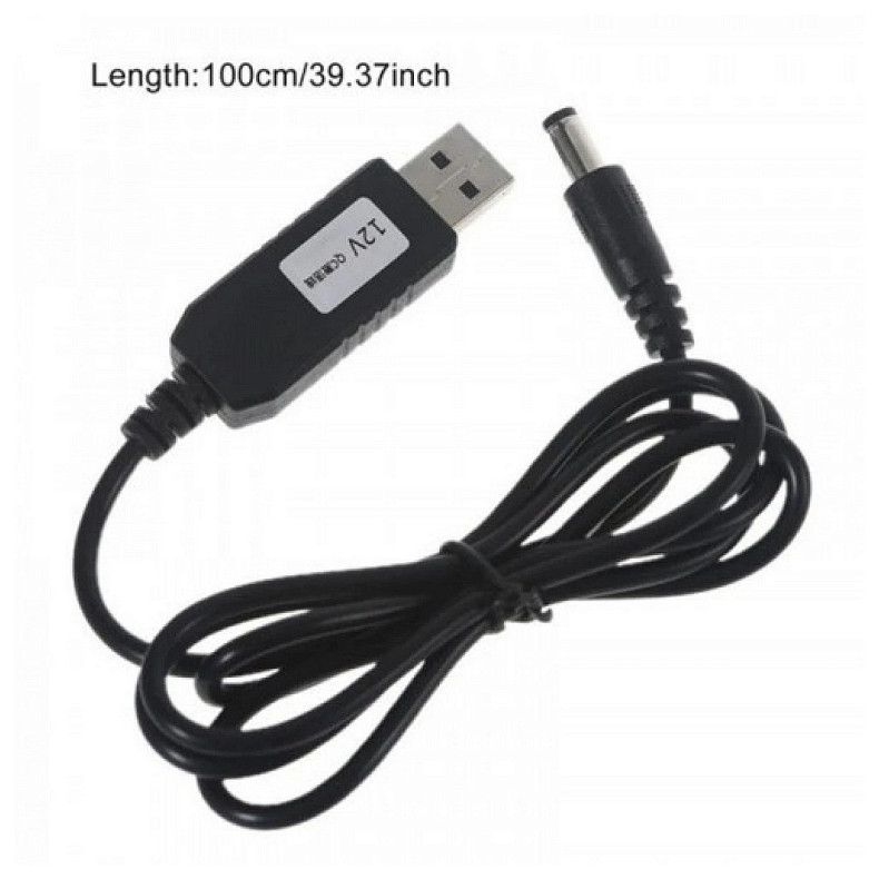 Кабель питания SK USB-DC5.5mmx2.5 12V 1m Black (10050050422010585.5x2.5)