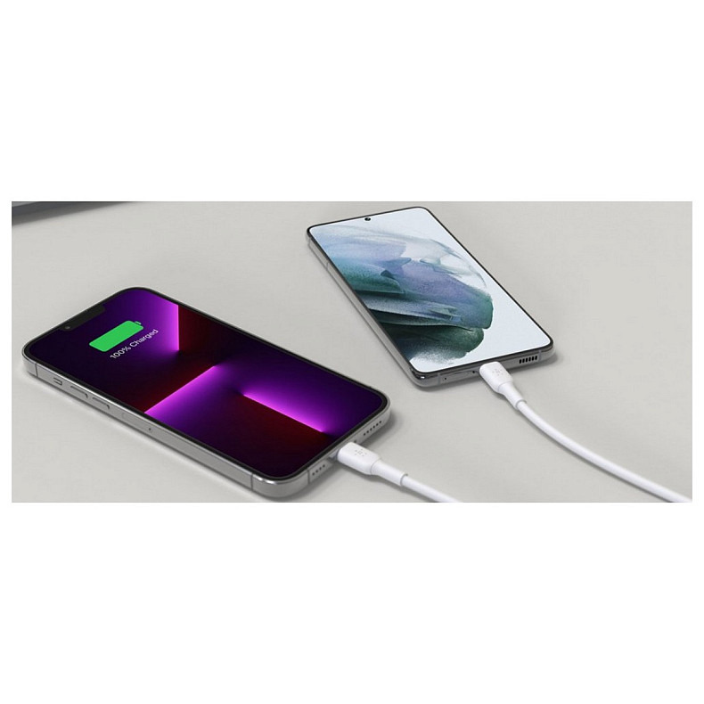 Сетевое зарядное устройство для Belkin Boost Up Charge Pro GaN 2xUSB-C PPS Wall Charger 65W White w/Type-C to Type-C (WCH013VF2MWH-B6)