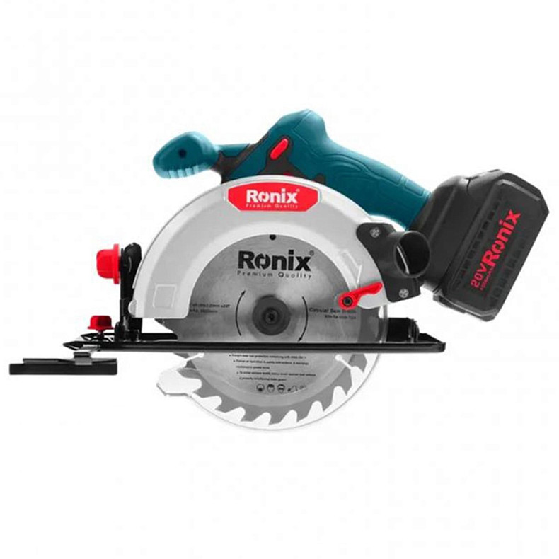 Циркулярная пила Ronix 20Вт, 165мм, 4Ач x 2 (8609)