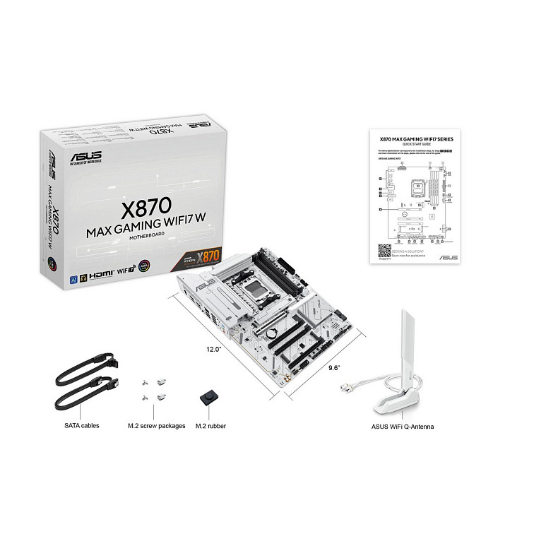 Материнcька плата ASUS X870 MAX GAMING WIFI7 W sAM5 X870 4xDDR5 M.2 HDMI USB Type-C WiFi BT ATX