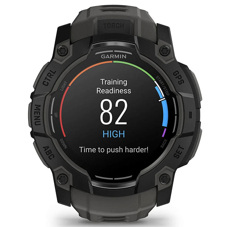Спортивний годинник GARMIN Instinct 3 50mm AMOLED Black with Charcoal Silicone