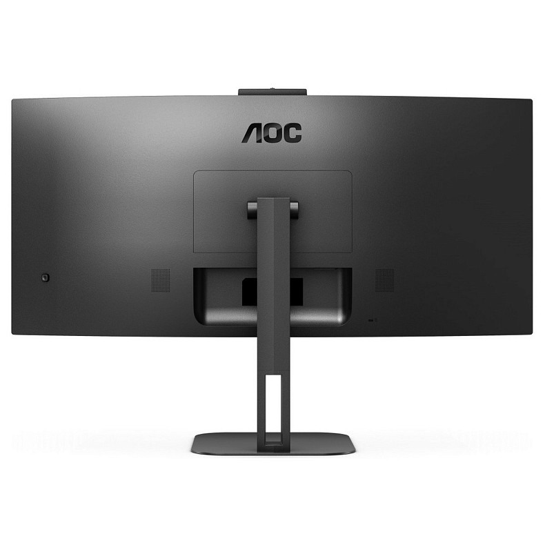 TFT 34" AOC CU34V5CW/BK, WQHD, VA, 100Гц, 1 мс, вигнутий, HDMI, DP, USB-C, USB-hub, webcam, колонки