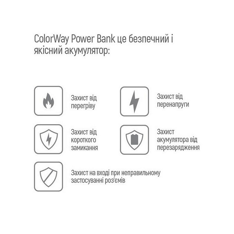 Універсальна мобільна батарея ColorWay Slim 20000mAh Black (CW-PB200LPD2BK)