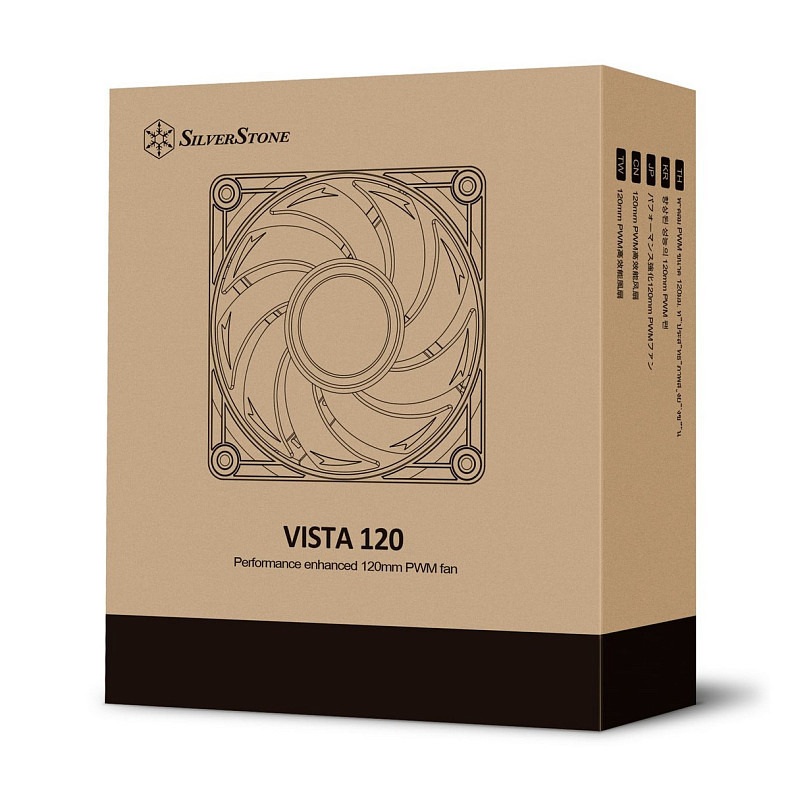 Корпусный вентилятор SilverStone Vista VS120B, 120мм, 2000rpm, 4pin PWM, 30.6dBa, черный