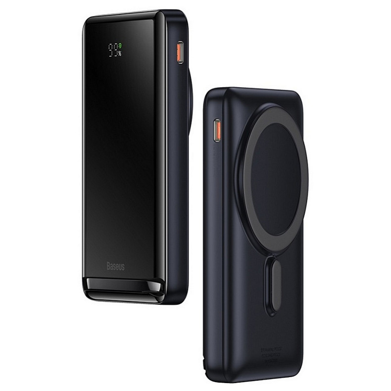 Универсальная мобильная батарея Baseus Magnetic Bracket Wireless 10000mAh 20W,Type-C PD,QC3.0,Qi,cabel 60W 0,5м Black