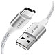 Кабель USB 2.0 AM-Type-C M, 1.5 м, 3.0A, (18W) Nickel Plating Aluminum Braid Білий, US288 UGREEN