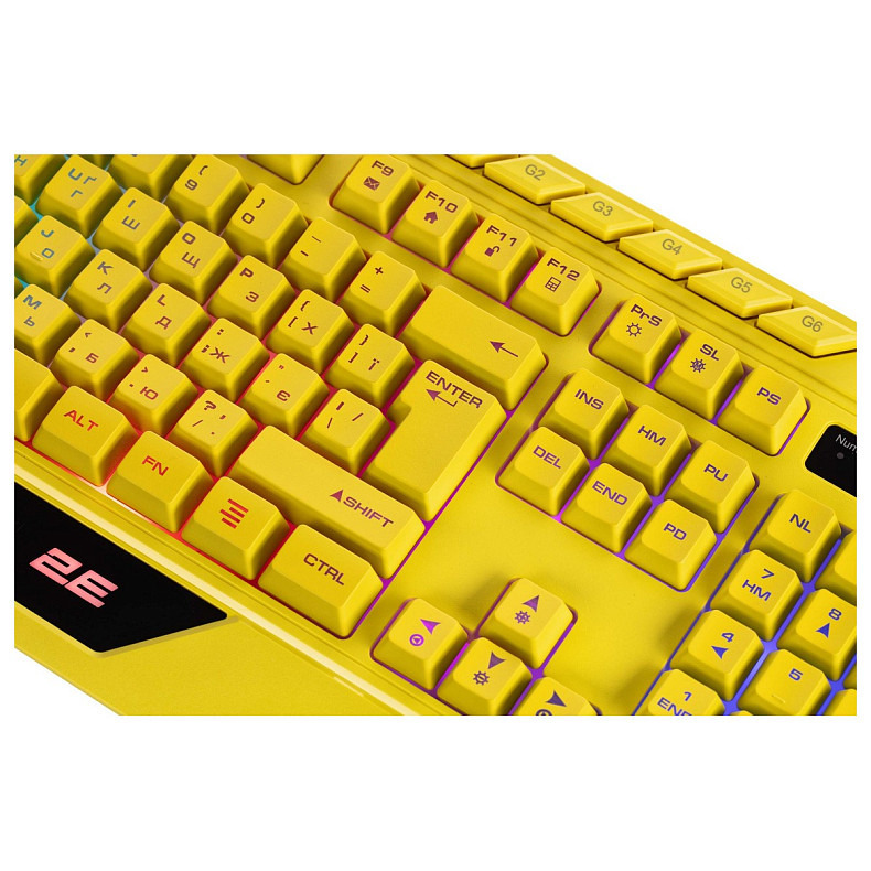 Клавиатура 2E GAMING KG315 RGB USB Yellow Ukr