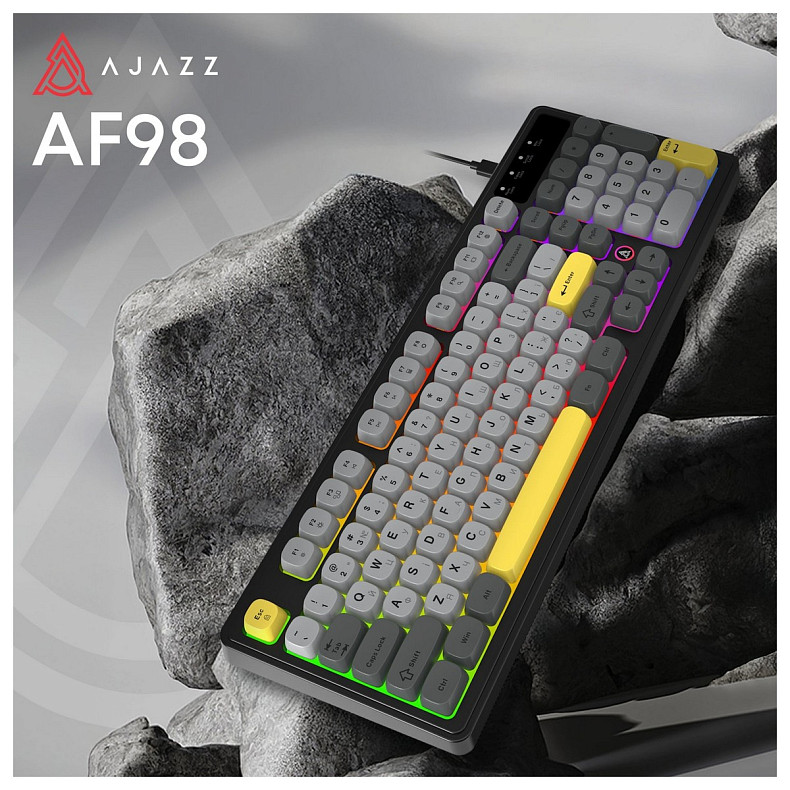 Клавиатура Ajazz AF98 Black USB-C Black Gray Yellow (AF98-BGY)