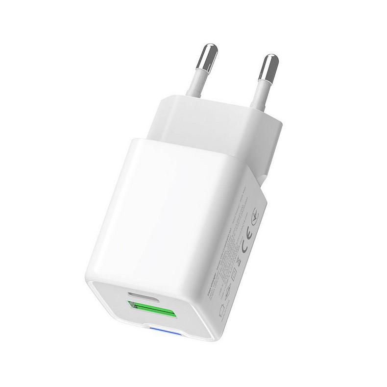 Сетевое зарядное устройство ColorWay GaN Mini 30W PD Port PPS USB (Type-C PD + USB QC4.0) White (CW-