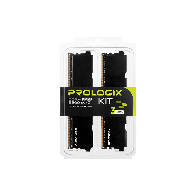 ОЗП Prologix Black 2x8GB 3200 DDR4 (PRO16GB3200B4K)