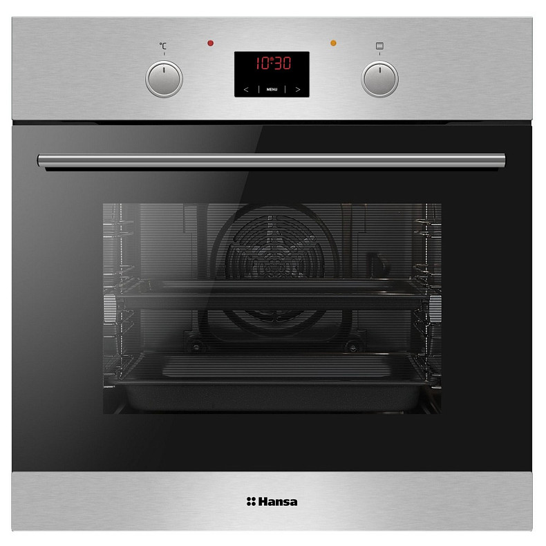 Духовка электр. Hansa, 60см, 65л, A, гриль , емаль легкого очищення, диспл., нержавіюча сталь