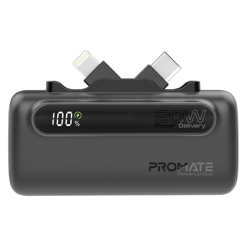 Универсальная мобильная батарея Promate PowerUp-Duo 5000mAh 20W Black