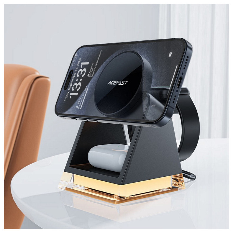 Зарядний пристрій Wireless QI 3in1 15W E17 Acefast
