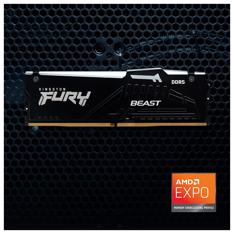 ОЗП Kingston Fury Beast RGB Black 2x32GB 5200 DDR5 (KF552C40BBAK2-64)