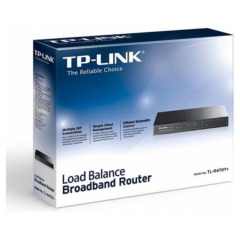 Маршрутизатор TP-Link TL-R470T+ с балансировкой нагрузки(1x Lan, 1xWan, 3xLan/Wan)