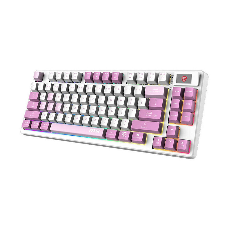 Клавіатура MSI Forge GK600 TKL W Violet UA 83key Mechanical Linear USB-A Wireless Blue