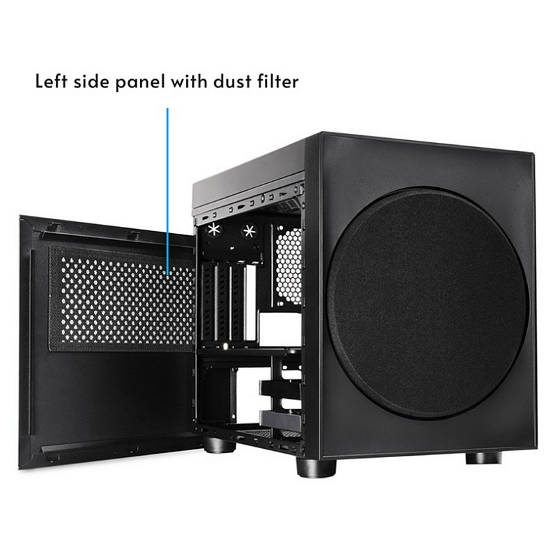 Корпус Chieftec THE CUBE CI-03B-OP, без БЖ, fan 20cm, mATX, Black
