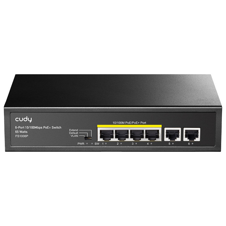 Коммутатор Cudy FS1006P, 6 портовый 10/100M PoE+Switch 60W