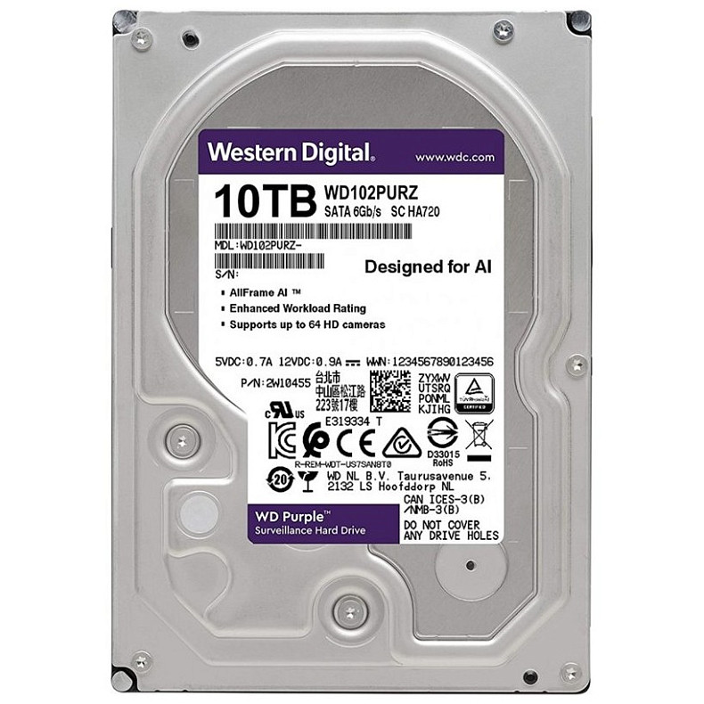 Жесткий диск WD Purple 10 TB (WD102PURZ)