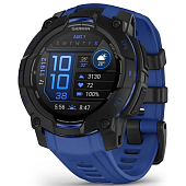 Спортивные часы Garmin Instinct 3 45mm AMOLED Black with Bolt Blue/Black Silicone (010-02936-43)