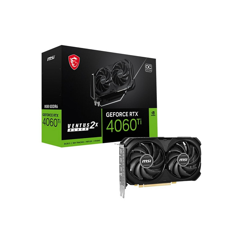 Відеокарта MSI GeForce RTX 4060 Ti 8GB GDDR6 VENTUS 2X BLACK OC