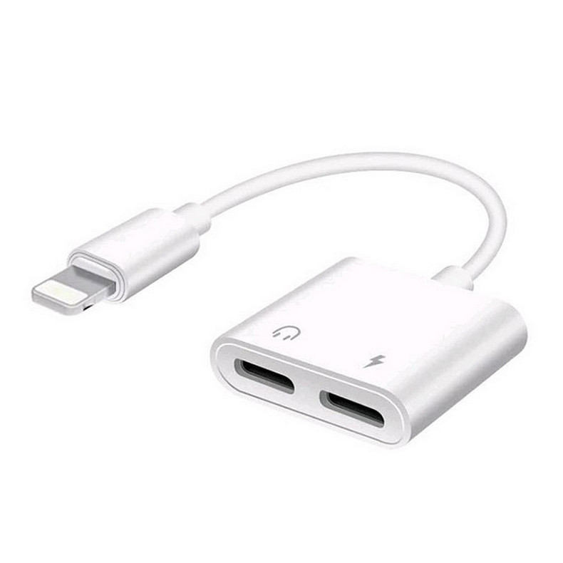 Перехідник XO Lightning - 2хLightning (M/F) with control White (XO-NBR172A-WH)