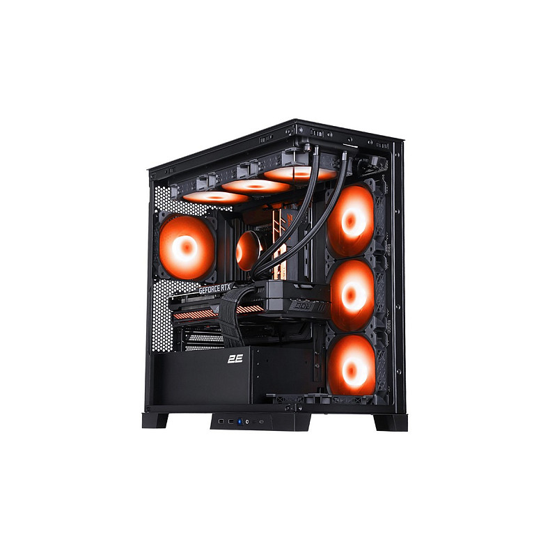 Корпус 2E Gaming Fantom GK701B, без БП, 2xUSB 3.0, 1xUSB Type-C, 4x120mm ARGB, controller with remote