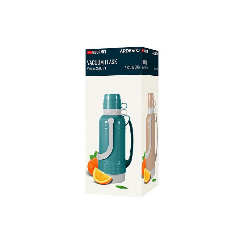 Термос Ardesto Gemini Gourmet, 3200мл, пластик,сірий (AR2632GRE)