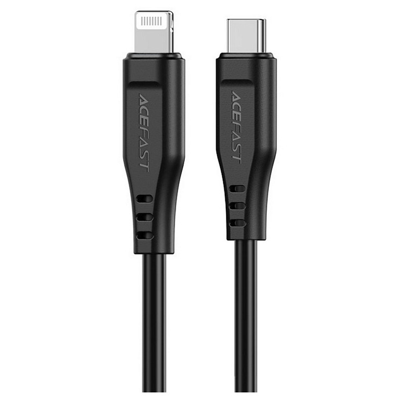 Кабель USB 2.0 USB-C to Lightning, 1,2 м, 3.0A, TPE C3-01 Black Acefast