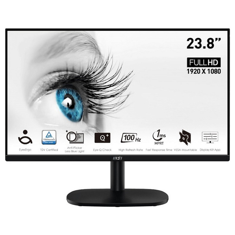 Монітор MSI 23.8" PRO MP245V D-Sub, HDMI, Audio, VA, 100Hz, 4ms, sRGB 96%