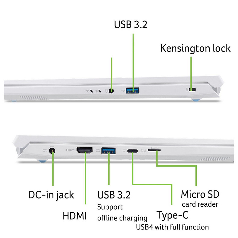 Ноутбук Acer Nitro V 14 ANV14-62 14.5" WQXGA IPS, AMD R7-350, 32GB, F1TB, NVD5060-8, Lin, білий