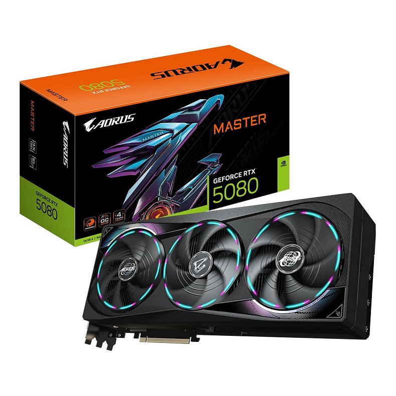Видеокарта Gigabyte Aorus Master RTX 5080 16GB GDDR7 (GV-N5080AORUS M-16GD)