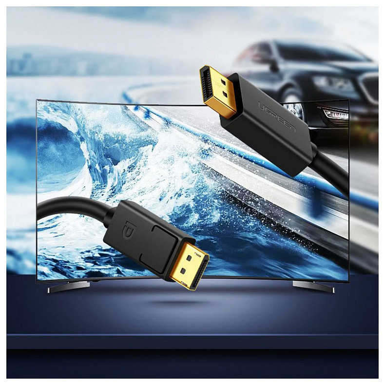 Кабель DP V1.2 Male to Male Cable 4K@60Hz; 2K@144Hz 3m UGREEN DP102 Черный